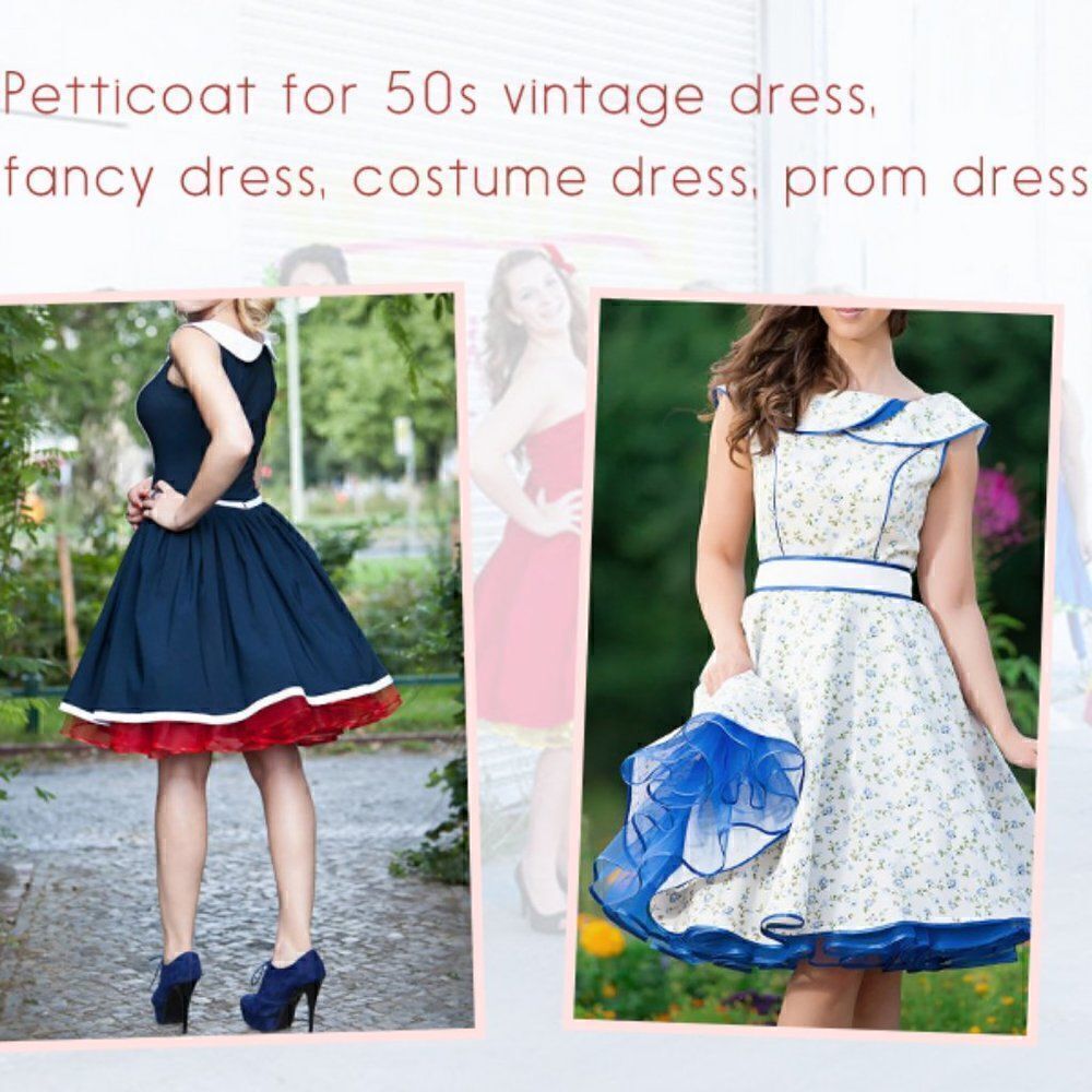 Petticoat Pinup Retro Vintage 1950s 60s Rockabilly Tutu Crinoline Underskirt NEW - Picture 12 of 15